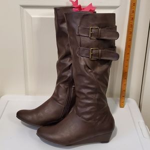 BAMBOO Tall Wedge Boots Tamara-44